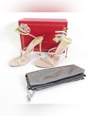 Rene Caovilla C11010 Floriane Butterfly Embellished Strappy Heel Sandals